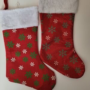 Festive Red and Green Holiday Stockings